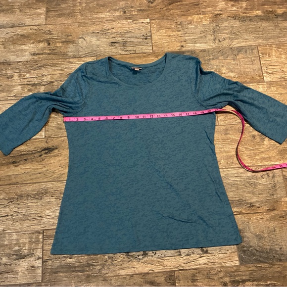Women’s J. Jill blue 3/4 sleeve top - Picture 5 of 6